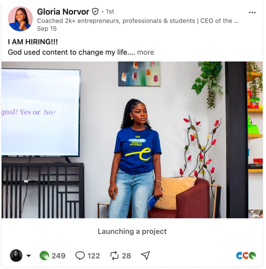 Gloria Norvor: Hiring and launching a project