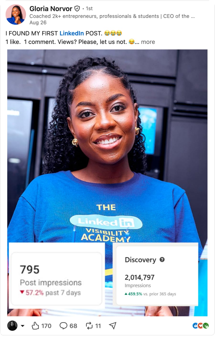 Gloria Norvor: From a first post to two million impressions